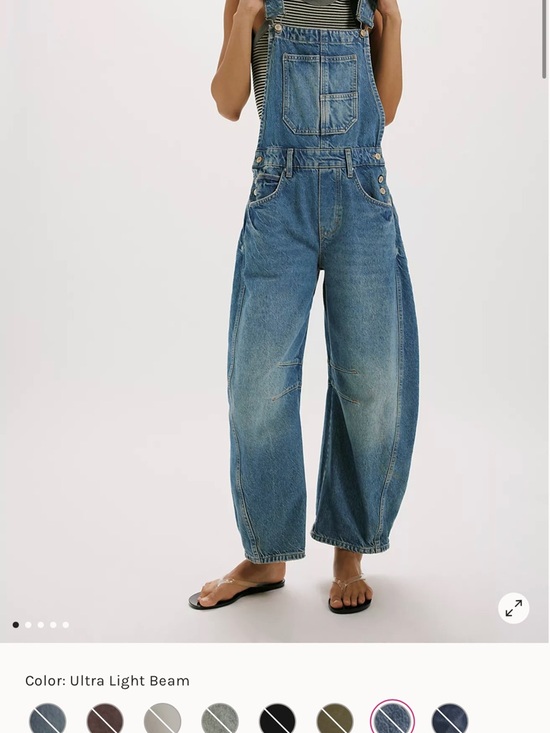 Free People Barrel Overall Long Length Small